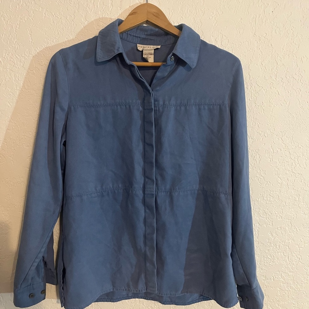 Doncaster Extra soft Blue Button down Long Sleeve